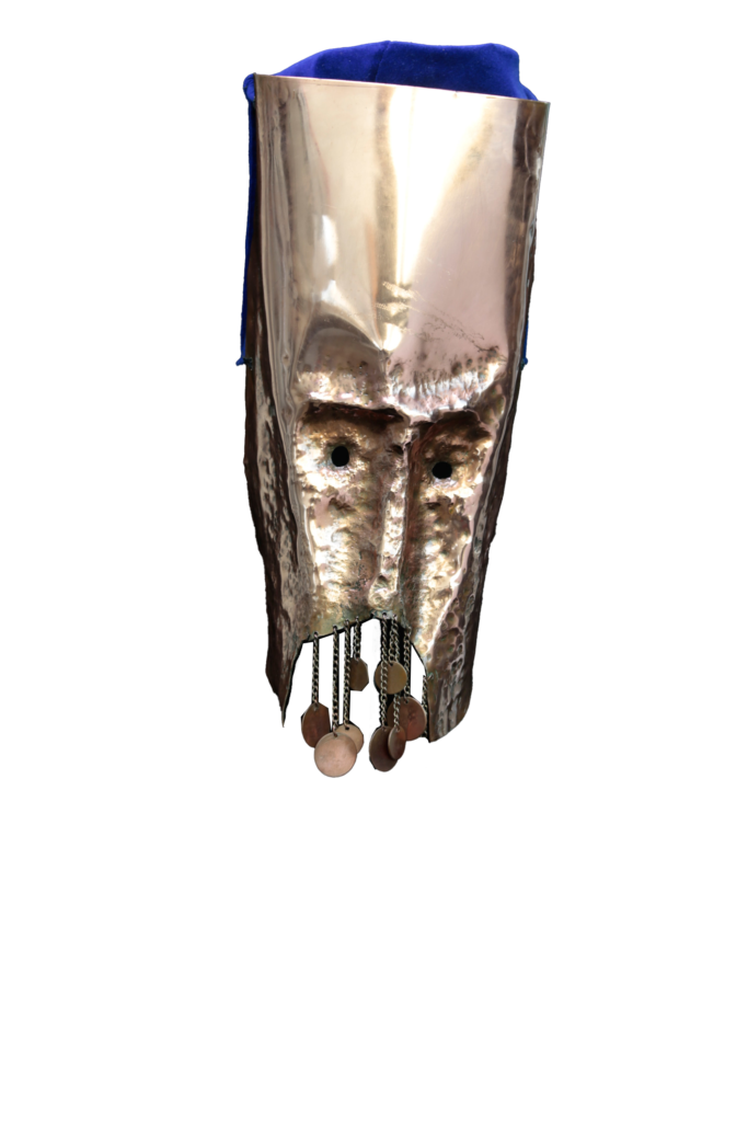 Pion issu du jeu la Chose Publique, réalisé par Camille Leherper, animateur à l'Espace Jemmapes. Le pion est une tête métallique abimée par le temps.